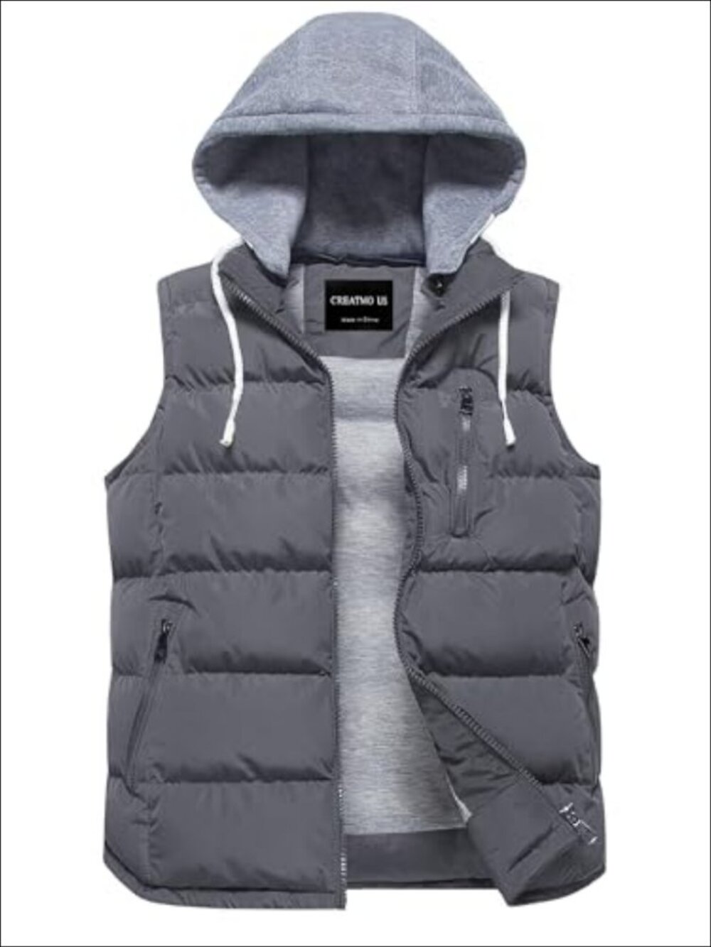 Women's Thick Padded Puffer Vest Sleeveless Detachable Hood Winter Outerwear